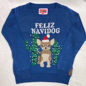 Tipsy elves ugly Christmas sweater feliz navidog womens medium